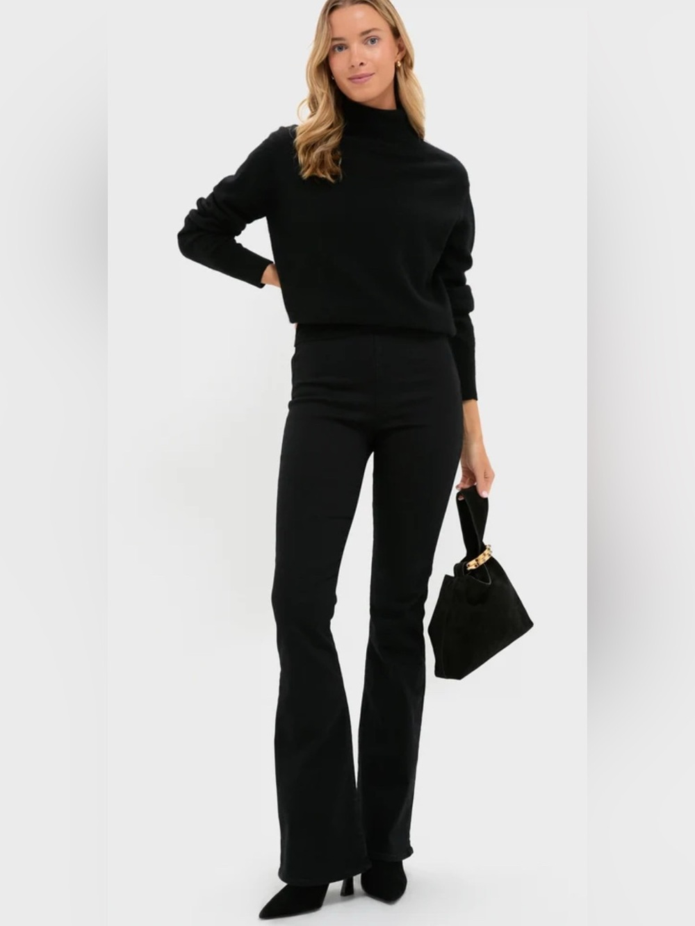 Veronica Beard Beverly Off-Duty Boot-Cut Jeans onyx NWT